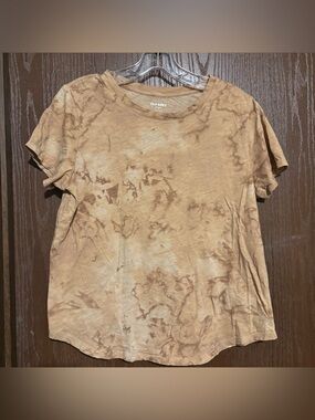 Old Navy Brown Tan Marble-Effect Short Sleeve Tee